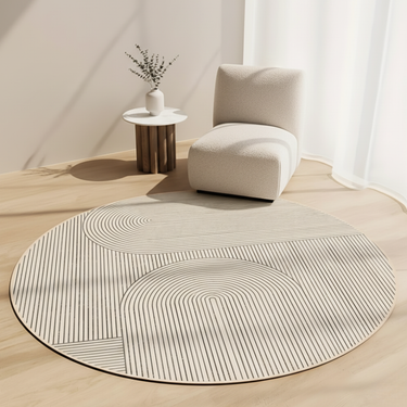Nordelle - Elegant Anti-Slip Round Rug, Soft Scandinavian Design for Living Room Rugs
