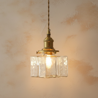 Savoy Collection | Glass Pendant Light with Textured Finish, Vintage Style for Kitchen Lighting Pendant Lights