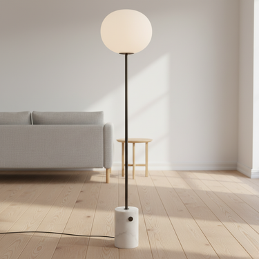 Elegant Marble Globe Glass Floor Lamp with Soft Ambient Lighting Floor Lamps
