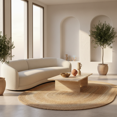 Solvara | Reversible Jute Area Rug, Handwoven Natural Fiber for Living Room or Bedroom Rugs
