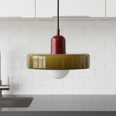Modern Glass Pendant Light - Stylish Kitchen Island Lighting Fixture Lighting