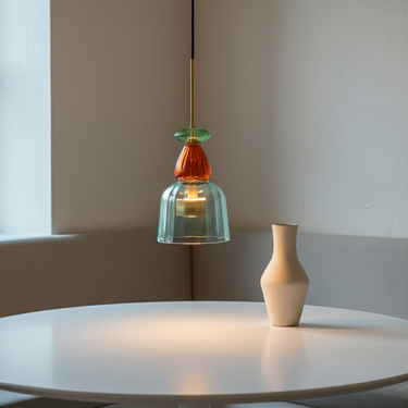 Artisanal Glass Pendant Light - Artistic Kitchen Pendant Lighting for Island Lighting