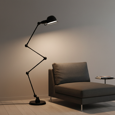 AtelierCraft | Modern Black Industrial Floor Lamp with Flexible Design Floor Lamps