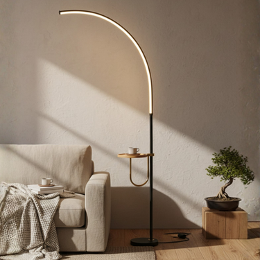 Valeris Arc Floor Lamp | Modern Minimalist LED Standing Lamp for Living Room or Bedside Floor Lamps