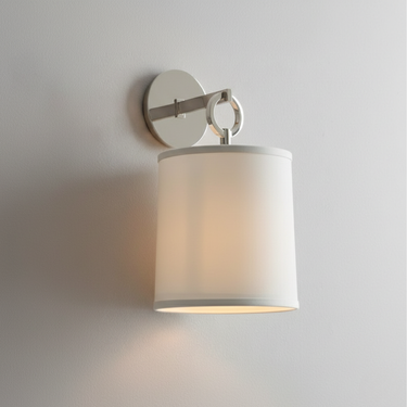 Signet Wall Sconce - Elegant Fabric Shade & Signature Ring Detail Wall Lighting Wall Light