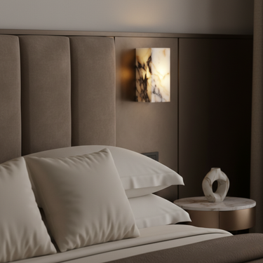 Scandinavian Marble Wall Lamp - Natural Marble Sconce Light with Integrated LED Wall Lighting