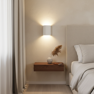 Stria Sculptural Fluted Wall Light - Modern Resin Sconce for Ambient Illumination Wall Light